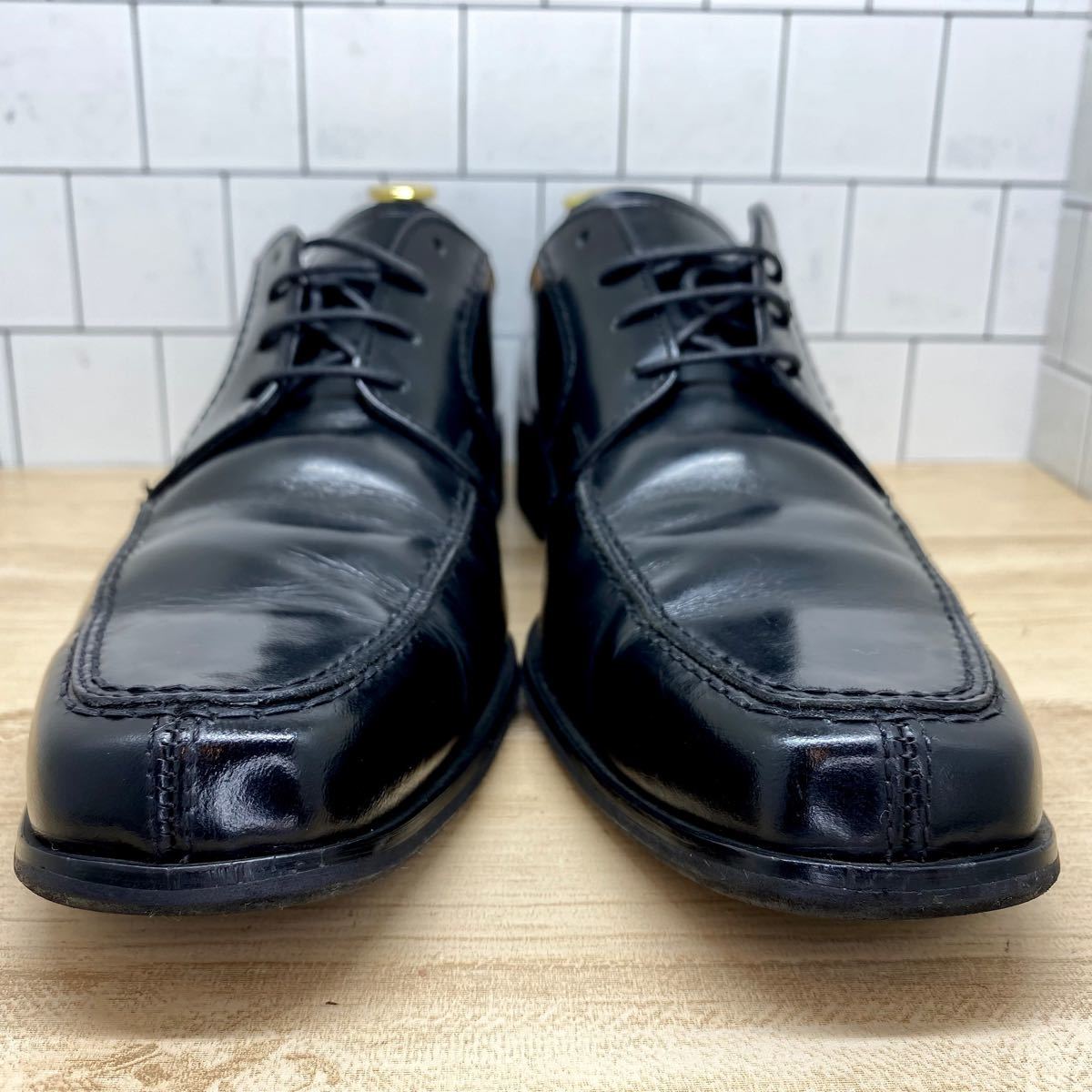 ヒロミチナカノ　メンズ革靴25.0cm　ビジネス　黒ブラック　Vチップシューズ