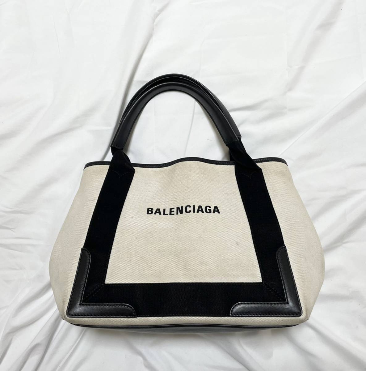 バレンシアガ BALENCIAGA トートバッグ ネイビーカバS キャンバス