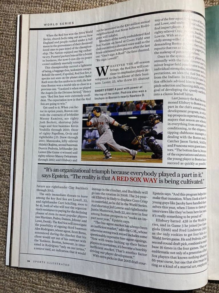 《最終値下》【MLB】414 雑誌『スポーツ・イラストレイテッド』　ボストン・レッドソックス　ワールドシリーズ優勝_画像6