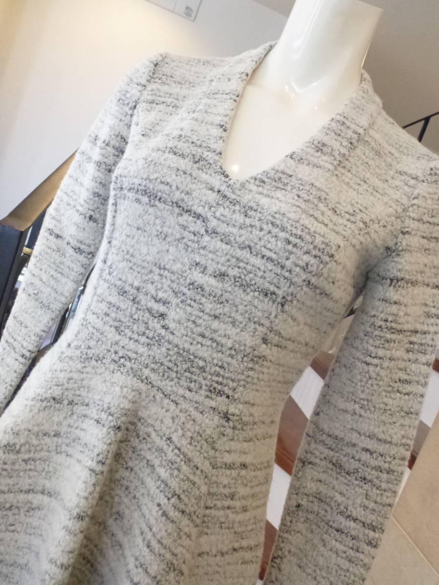 7万 超美品 EPOCA エポカ ☆白×グレー ニット 長袖 美ライン