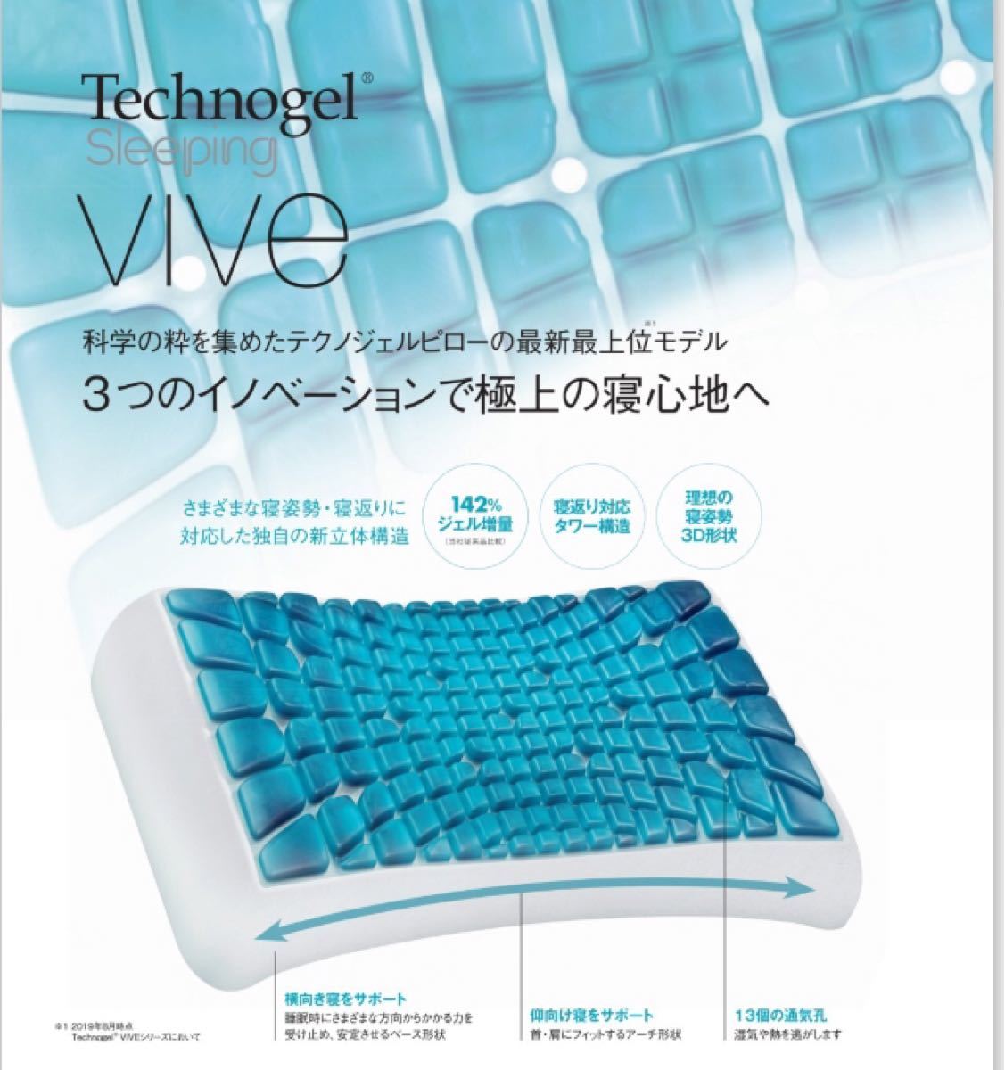 最高級テクノジェルVIVE アナトミックカーブピロー】美品30％割引