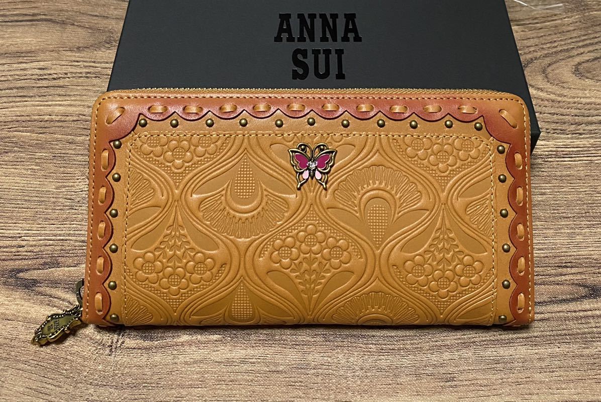 アナスイ ANNA SUI シエスタ ラウンド長財布 ベージュ新品-