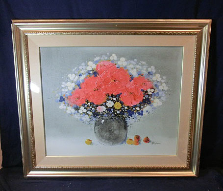 475605 oil painting flat mountain . flat work temporary .[ flower ] painter / still-life picture 