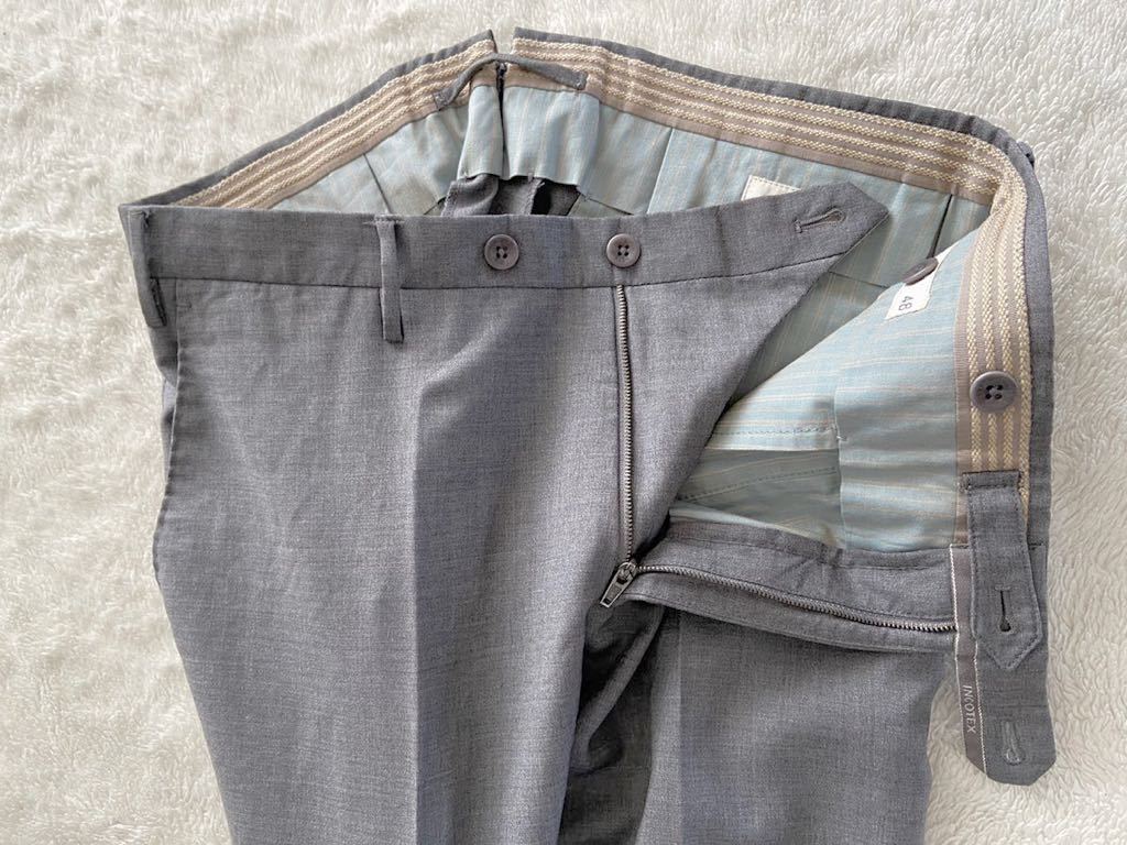 INCOTEX 春夏 size48 ウールスラックス グレー パンツ メンズ 1NT035 slim fit インコテックス スリムフィット 
