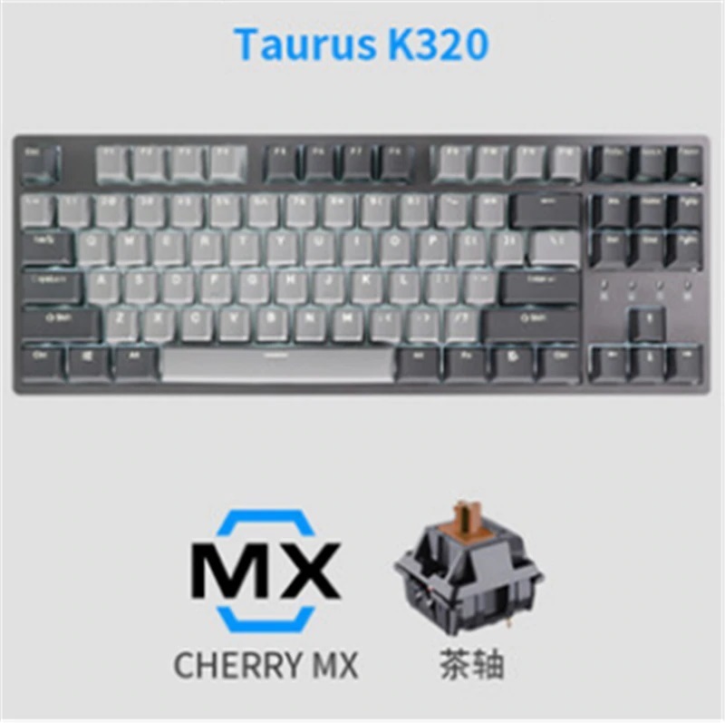 驚きの価格が実現！ (新品) チェリーMX・茶軸・白色LED・視認性良好 メカニカルキーボード／ K320 DURGOD USBキーボード