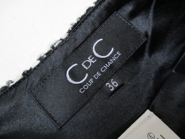 クードシャンス　日本製　織地スカート　黒白　サイズ36　COUP DE CHANCE_画像4