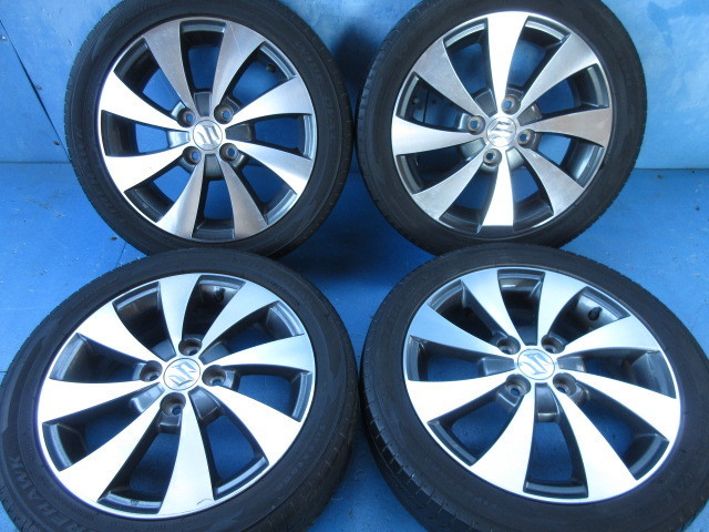 スズキ 純正 15インチ 15x4.5J PCD100 +45 4H 165/55R15 4本