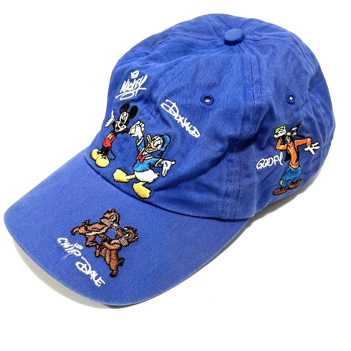 【送料無料】レア 90s Disneyland ディズニー 刺繍 CAP 帽子 ミッキー ドナルド プルート グーフィー チップ&デール vintage 古着_画像7