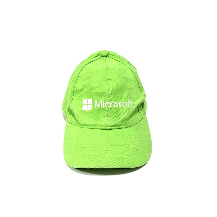 【送料無料】レアカラー 00s Microsoft CAP キャップ vintage 古着 IT企業物 ライムグリーン マイクロソフト_画像2