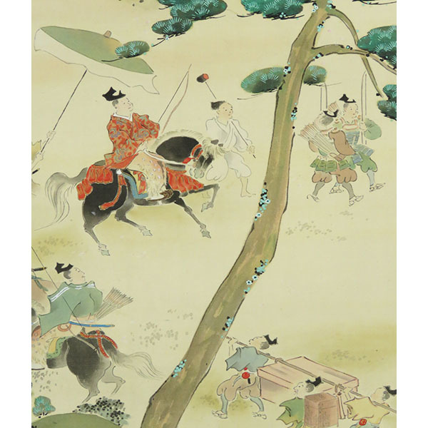 B-1915【真作】日比野圭文 肉筆絹本青緑 勿来関 掛軸/日本画家 B-1915【真作】日比野圭文 肉筆絹本青緑 勿来関 掛軸/日本画家