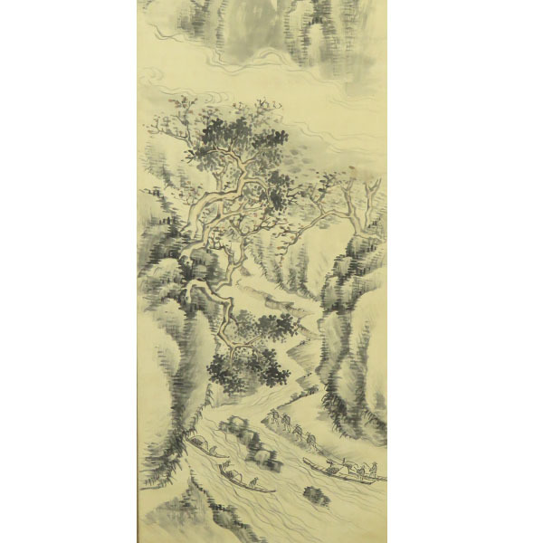 小田海僊筆 米法山水図 絵画