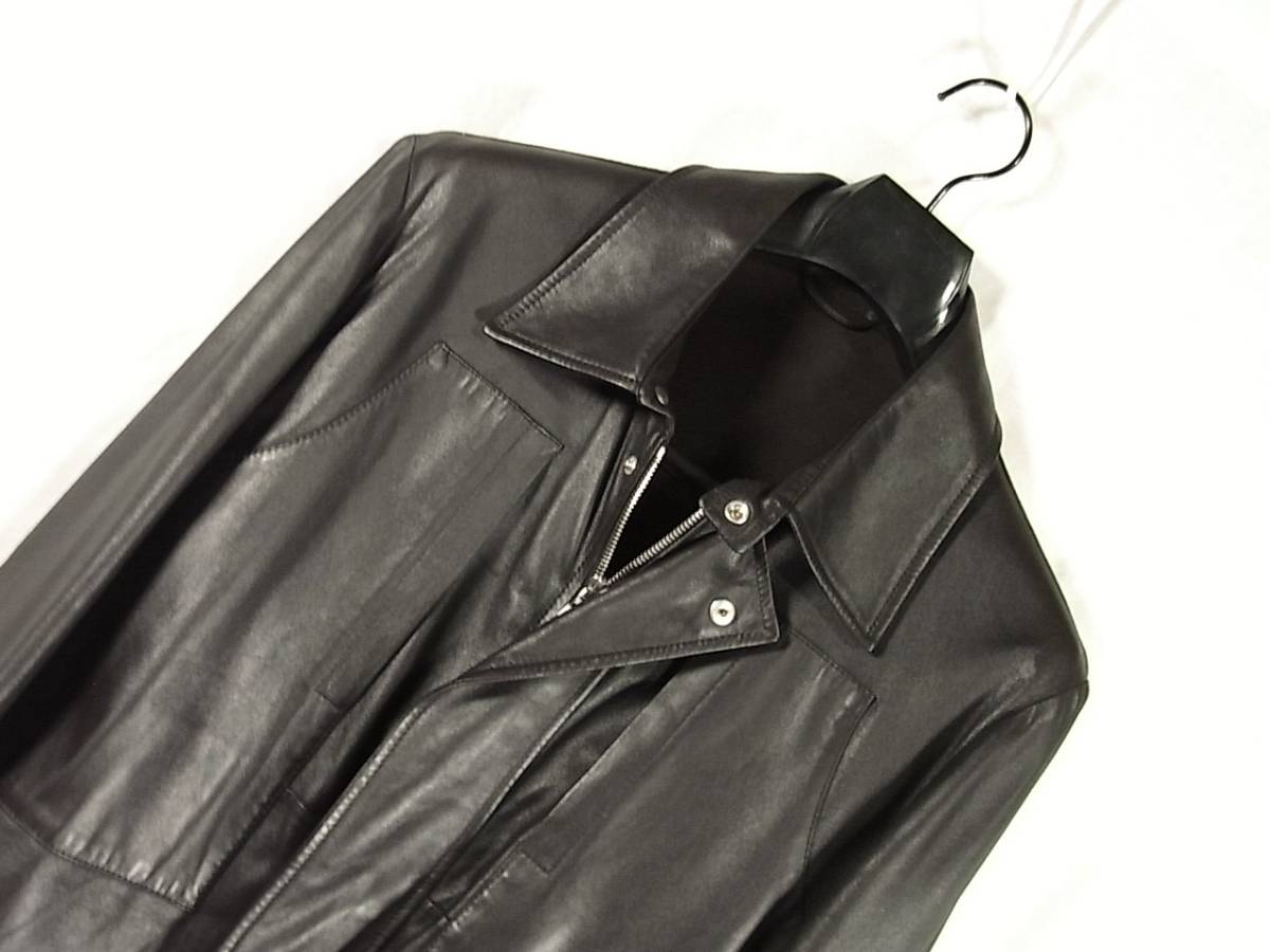 sizeS☆極美品☆ダンヒル ゴートレザーライダースジャケット ダーク