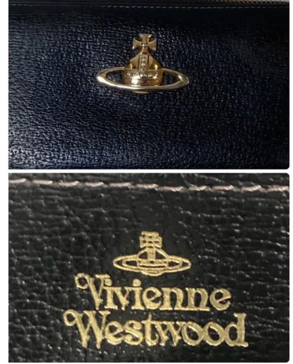 【人気】Vivienne Westwood ヴィヴィアンウエストウッド 黒　ブラック　長財布 ラウンドファスナー オーブ レザー