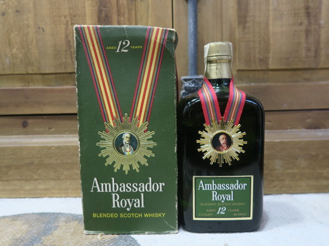 古酒 未開栓 箱付【 Ambassador Royal 12年 】アンバサダーロイヤル スコッチウイスキー 古酒 4/5 QUART 86PROOF 封印有 1423g