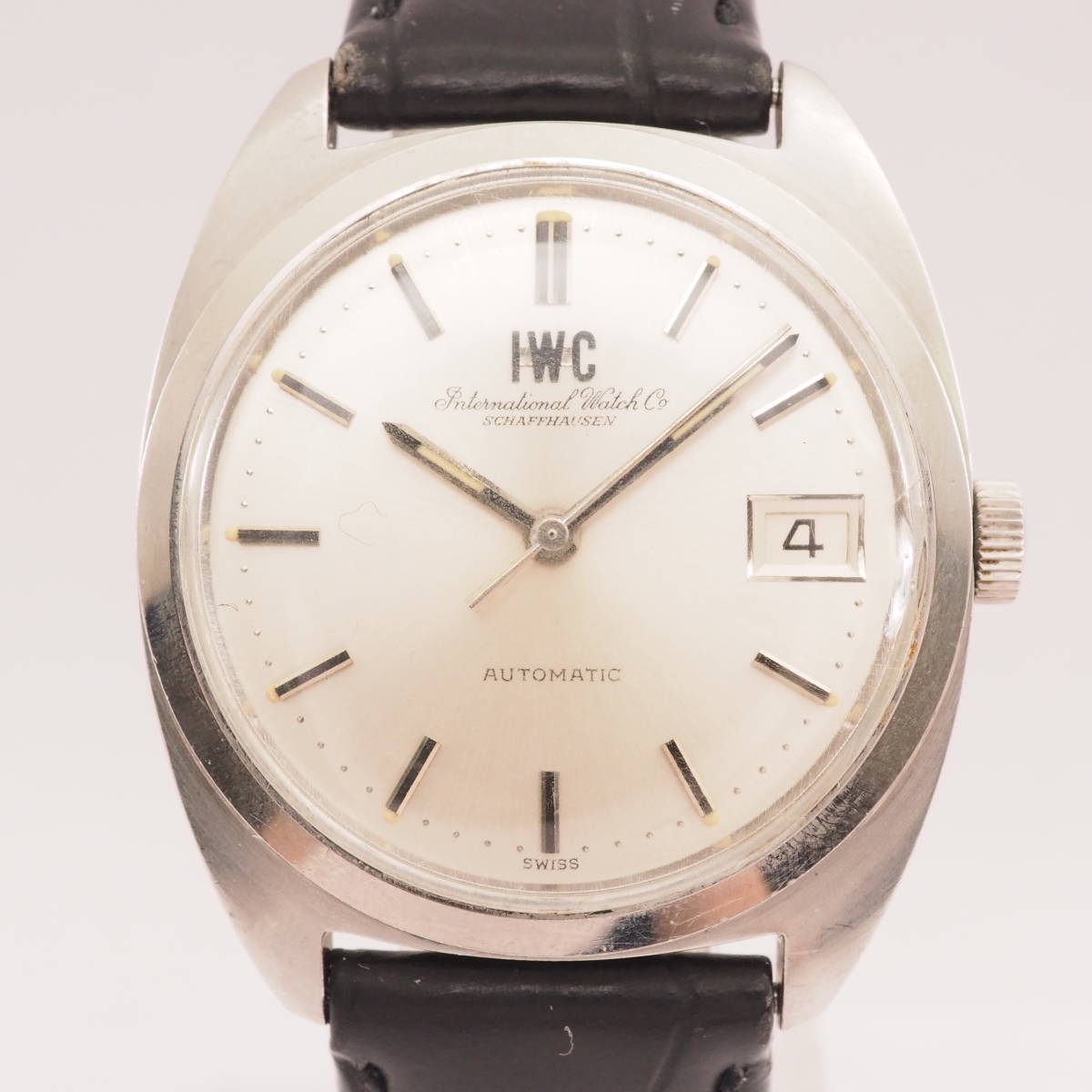 IWC シャフハウゼン Ref,1827 FP C.8541B IWC SCHAFFHAUZEN 筆記体ロゴ 自動巻 革ベルト メンズ 男性 腕時計[2062900]_画像1