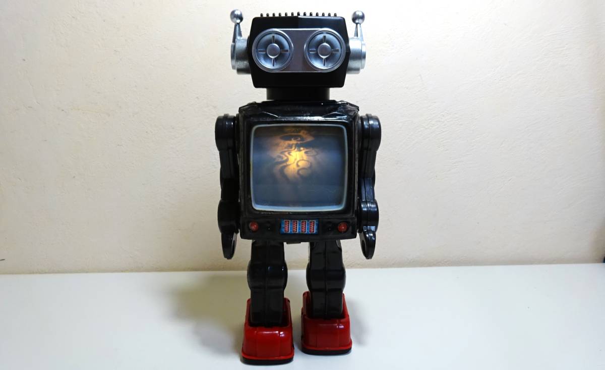 動画あり 堀川玩具 テレビロボット(ブリキロボット) 昭和レトロ