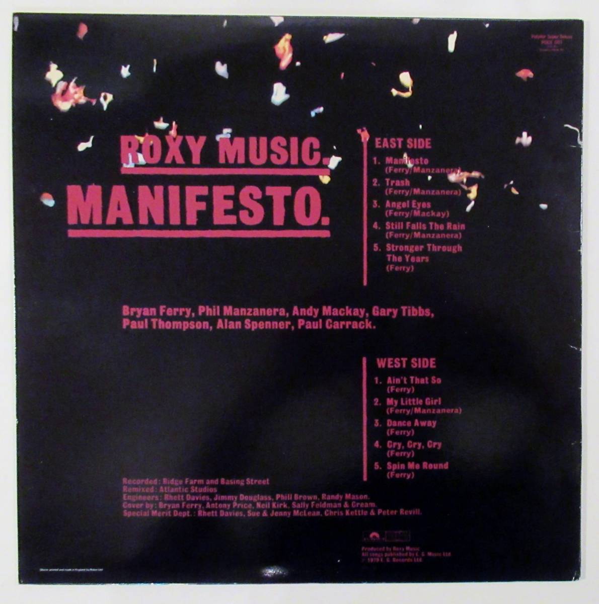 レコード〈LP〉ロキシー・ミュージック（ROXY MUSIC）MSANIFESTO (POLH 001）の画像2
