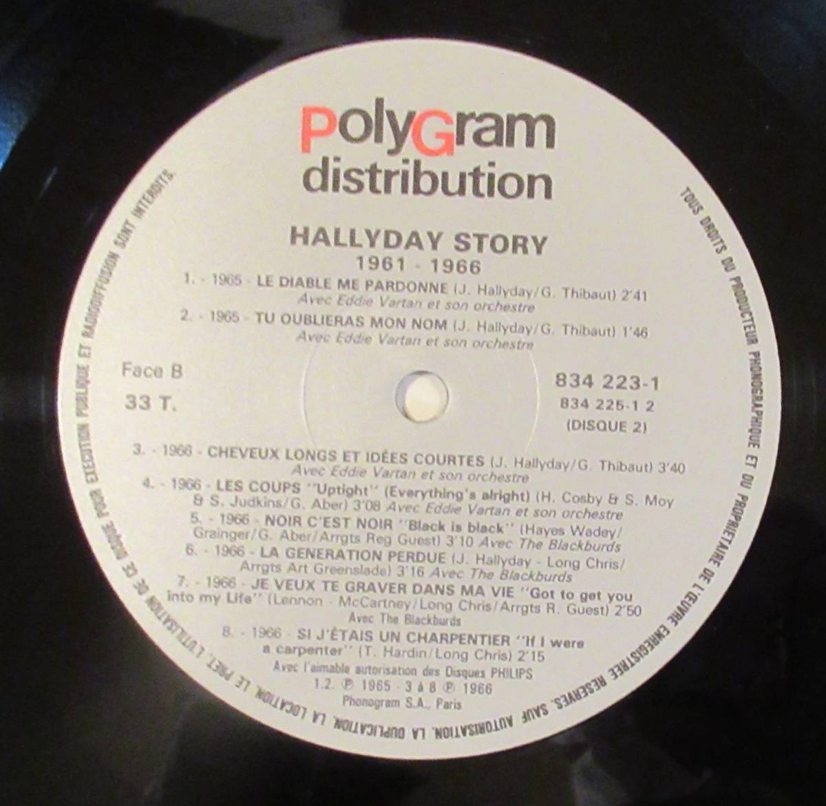 レコード〈LP〉ジョニー・アリディ（JOHNNY HALLYDAY）STORY 1961-1966 (834-223-1）2枚組_画像7
