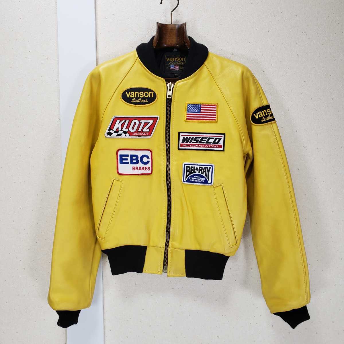 希少32】美品 vanson バンソン×バックドロップ別注 レザー 希少32】美品 vanson バンソン×バックドロップ別注 レザー