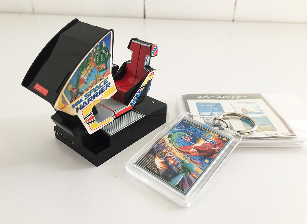 SEGA game hard Space Harrier ... game center case miniature Sega figure Mega Drive key holder 