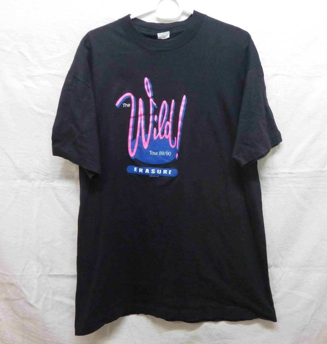 1989年製★ERASURE イレイジャー Wild! Tour 89/90 ツアーT 当時もの★80s VINTAGE バンドTシャツ ロックT★シングルステッチ ブラック_画像1