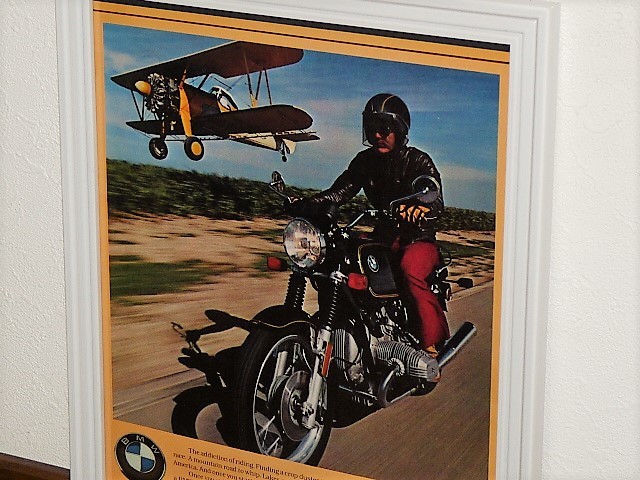 1977年 USA 70s vintage 洋書雑誌広告 額装品 BMW R100 R100/7 // 検索用 店舗 ガレージ 看板 ディスプレイ 装飾 サイン (A4size)_画像2