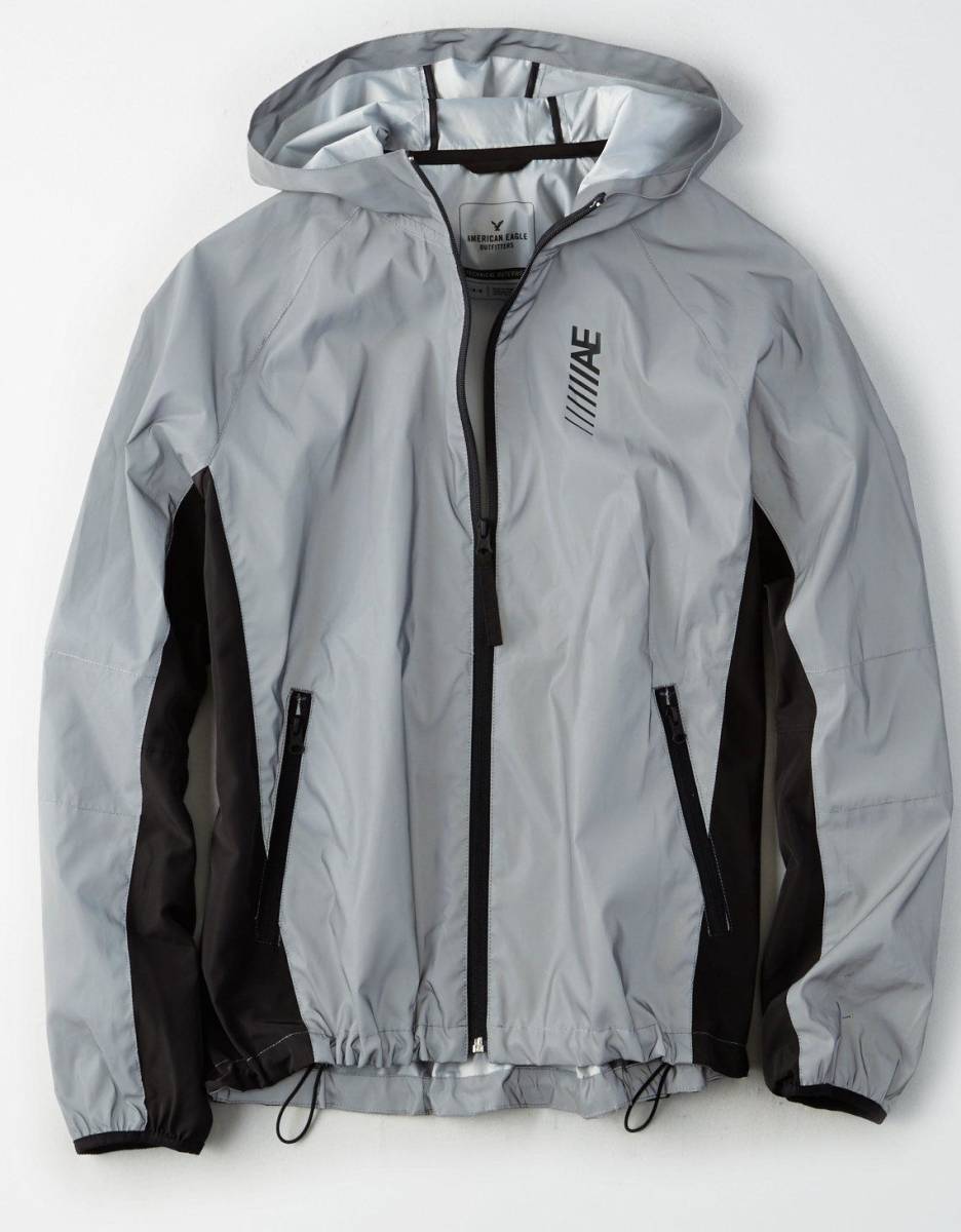 * AE アメリカンイーグル ウインドブレーカー AEO Active reflective windbreaker S / Silver *