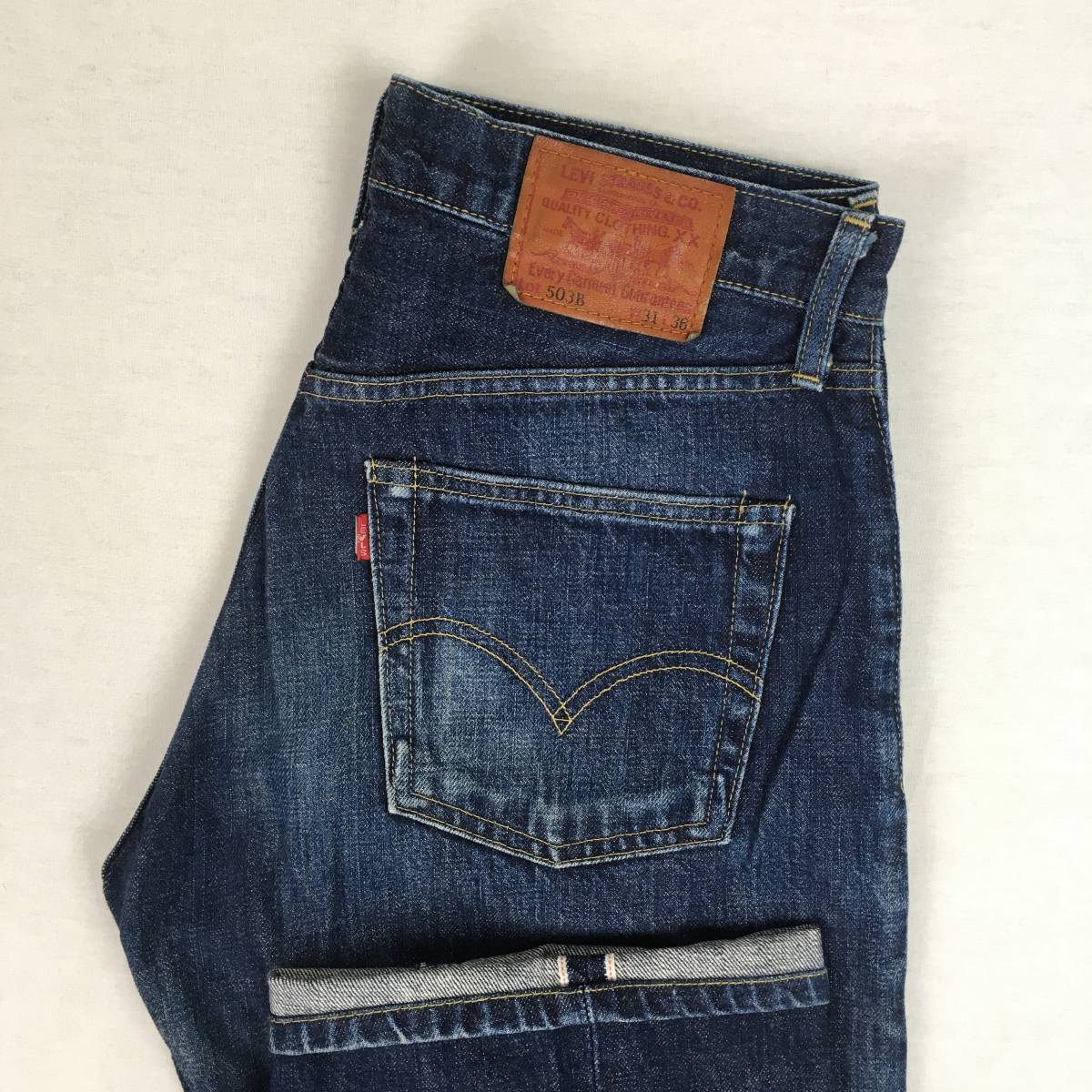 LEVI'S リーバイス 503B-XX BIG'E' 日本製 97年 デニム パンツ ジーンズ W31 L36 隠しリベット 赤耳 セルビッチ ボタンフライ 革パッチ