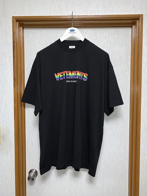 M 新品 21AW VETEMENTS RAINBOW LOGO Tシャツ オーバーサイズ