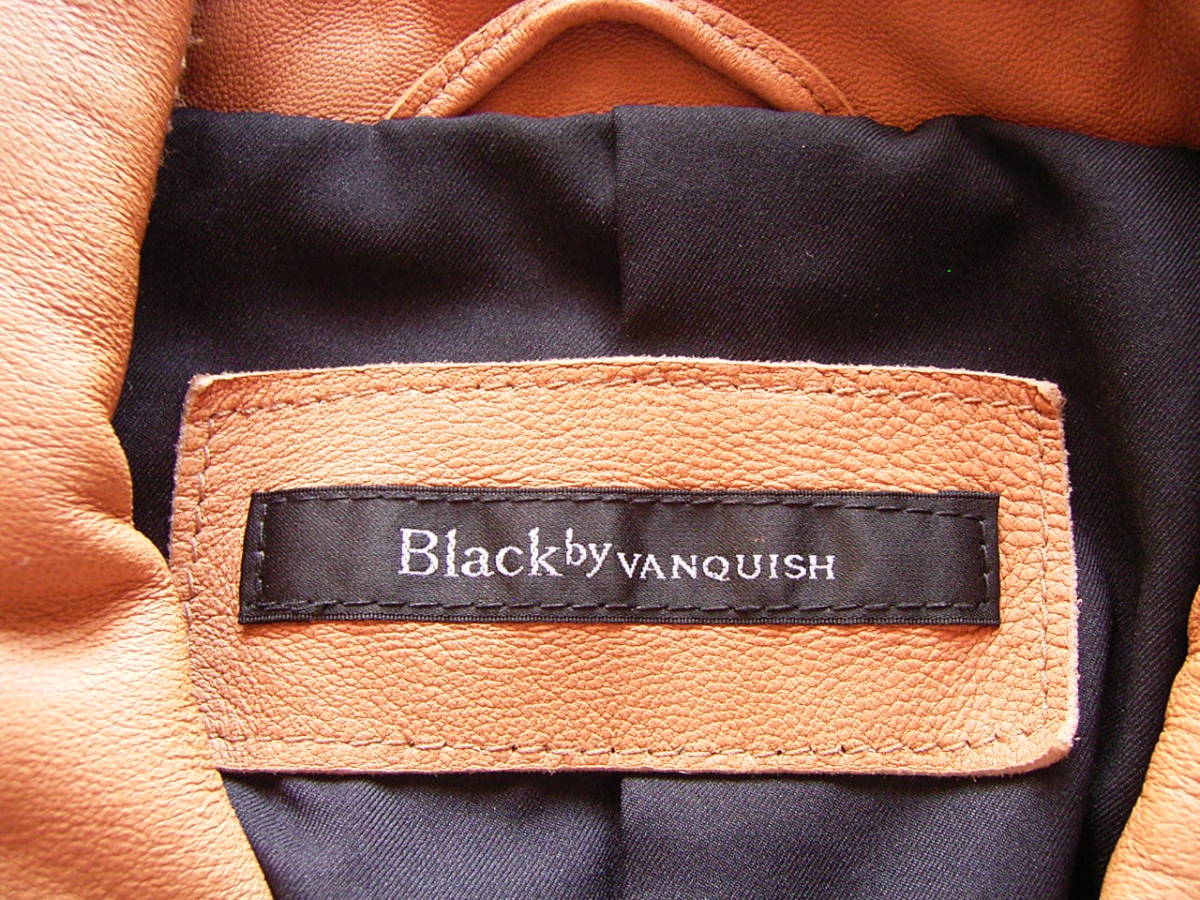 新品　Black by VANQUISH 　ベージュ レザー ダブルライダースジャケット　 　_画像4