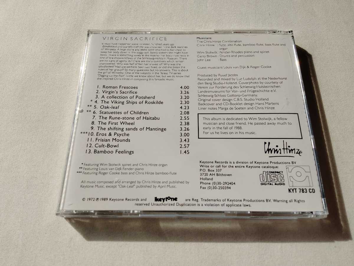 【Fluteジャズ】Chris Hinze Combination / Virgin Sacrifice CD KEYTONE RECORDS KYT783CD 72年作品,89年CD化盤,Louis Van Dijk参加_画像2