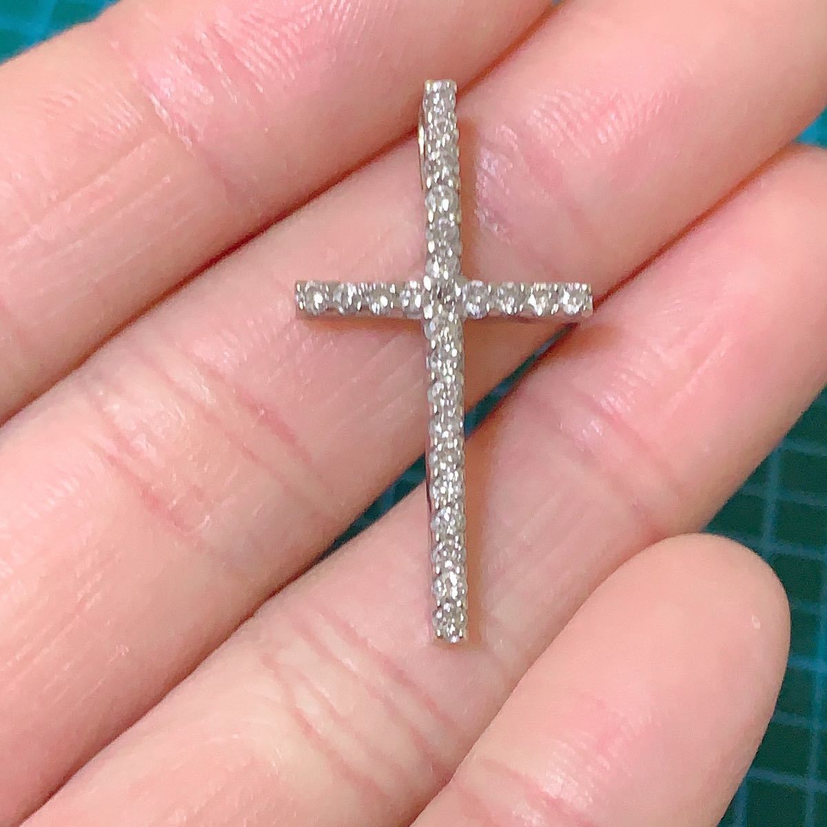 K18 ダイヤモンド クロス ネックレス 0.5ct-