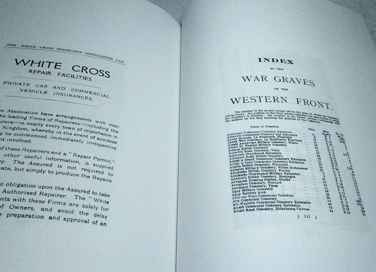 ＜洋書＞第一次大戦・西部戦線の戦場(戦没者墓地)　地図『The White Cross Touring Atlas of the Western Battlefields』アトラス