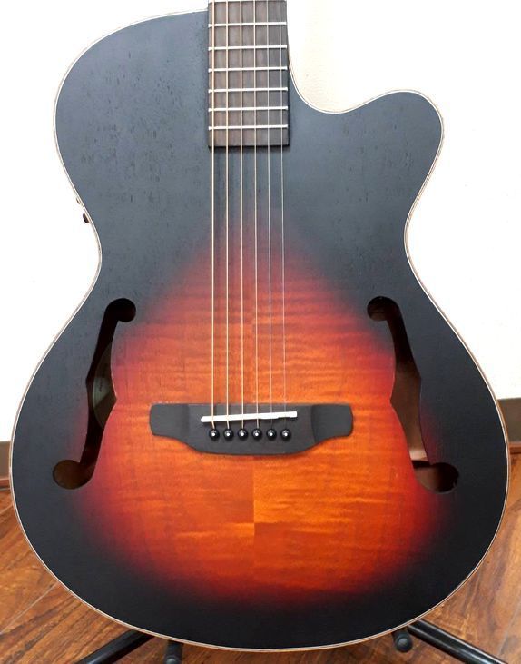 ARIA FET-F2 BS Fホールエレアコ アコースティックギター オリジナルカラー 送料無料 別注カラー ブラウンサンバースト - 4