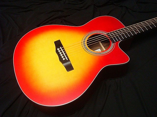 Morris R-14 CS チェリー・サンバースト モーリス エレアコ L.R.Baggs