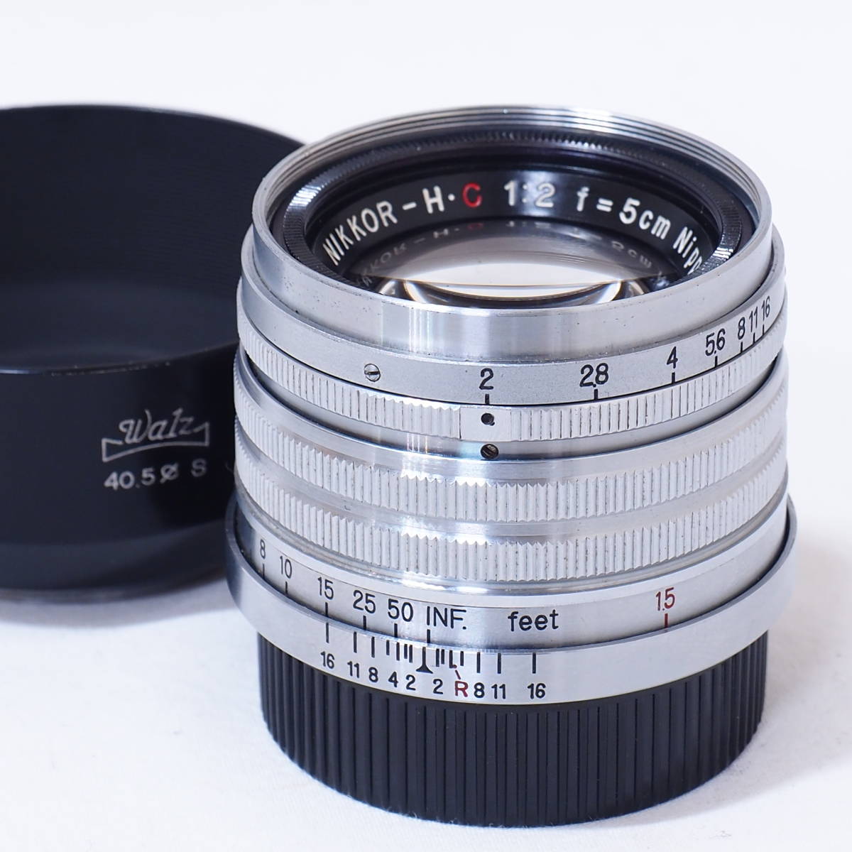 【格安SALEスタート】 H Nikkor 実用品 C ライカL39レンズ、フード付き F/2 5cm - レンズ(単焦点)
