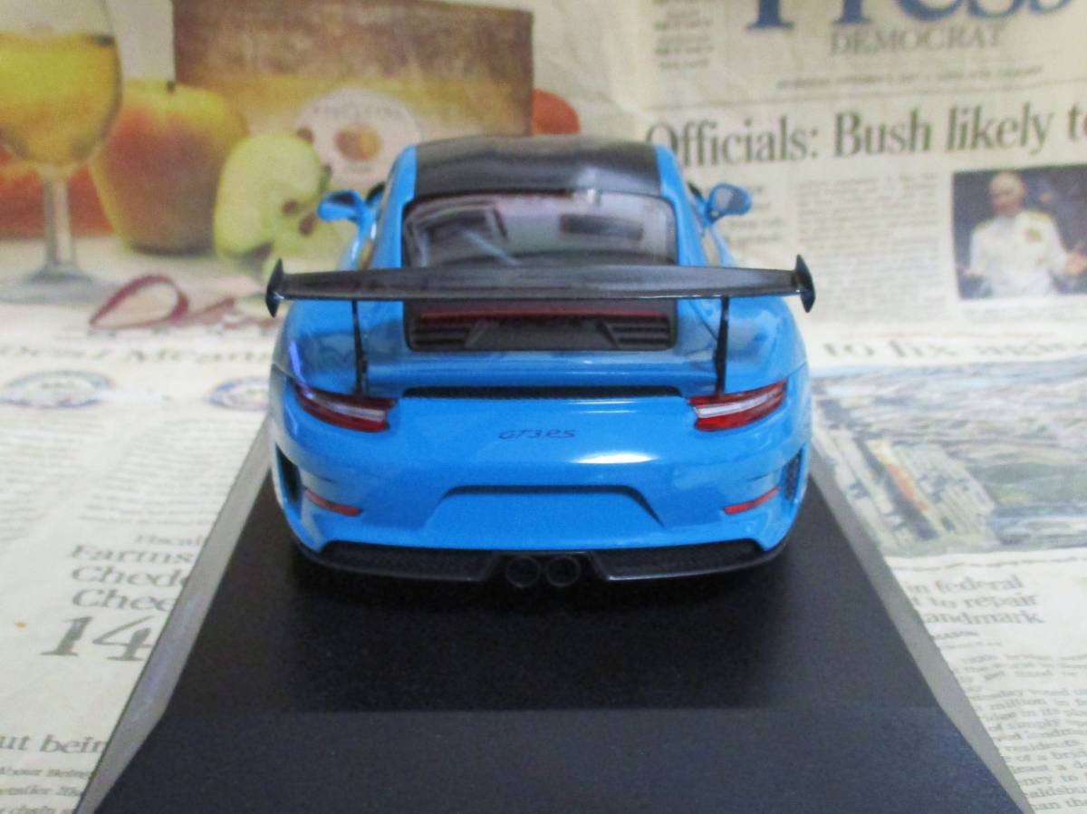 * очень редкий распроданный * мир 111 шт. *Minichamps PMA*1/18*Porsche 911 (991 II) GT3 RS Weissach Package 2019 Miami голубой / черный 