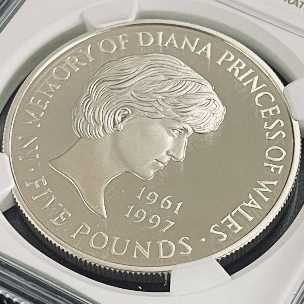 1999 イギリス ダイアナ妃追悼 £5 プルーフ銀貨 NGC PF69UC ⑥