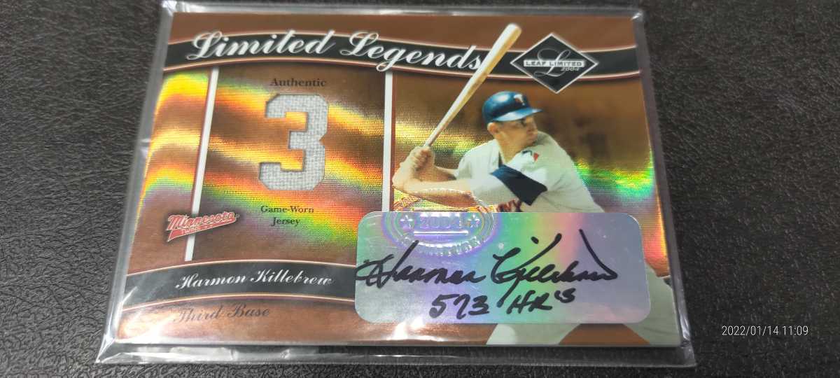 2005 leaf limited limited legends Harmon Killebrew 　jersey autograph 12/25_画像1