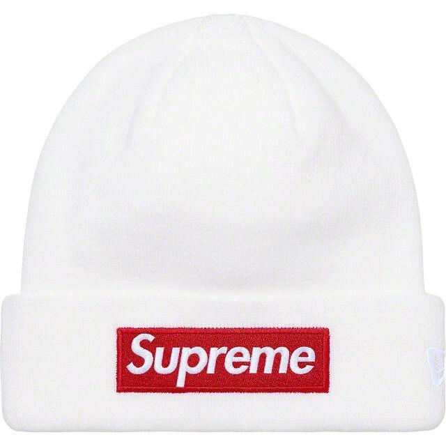 supreme 21 aw new era box logo beanie white シュプリーム