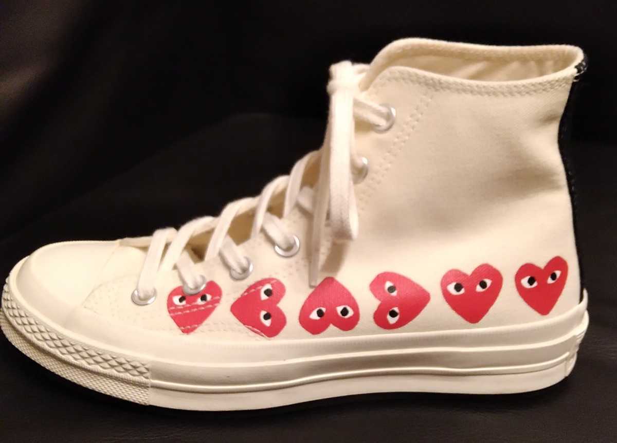 新品裏貼済 Comme Des Garcons Play X Converse Chuck Taylor Multi Heart 1970s HI コムデ ギャルソン コンバース チャックテイラー ハイの画像4