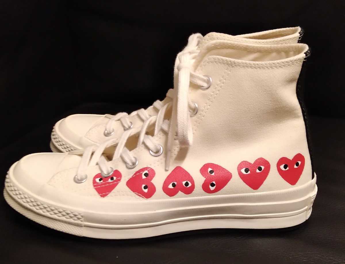 新品裏貼済 Comme Des Garcons Play X Converse Chuck Taylor Multi Heart 1970s HI コムデ ギャルソン コンバース チャックテイラー ハイの画像3