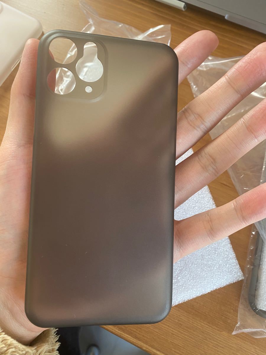 iPhone 11 Pro 用ケース 半透明 マット感 薄型 衝撃吸収 擦り傷防止 指紋防止 ワイヤレス充電対応4枚セット