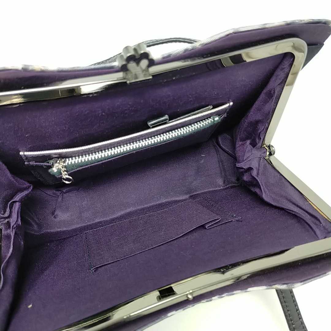 ハンドバッグ がま口 和装小物 着物 カバン 普段使い 鞄 バック 和柄 昭和レトロ　S_画像6