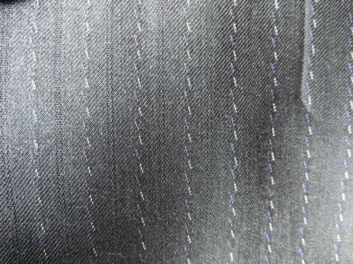 DORMEUIL　ドーメル　オーダースーツ　グレー ピンストライプ　毛100％　ジャケット+パンツ(ダブル裾） Mサイズくらい　灰色_画像10