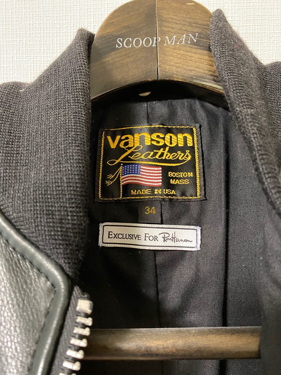 vanson Jacket  Ron Herman別注サイズ34レザージャケット