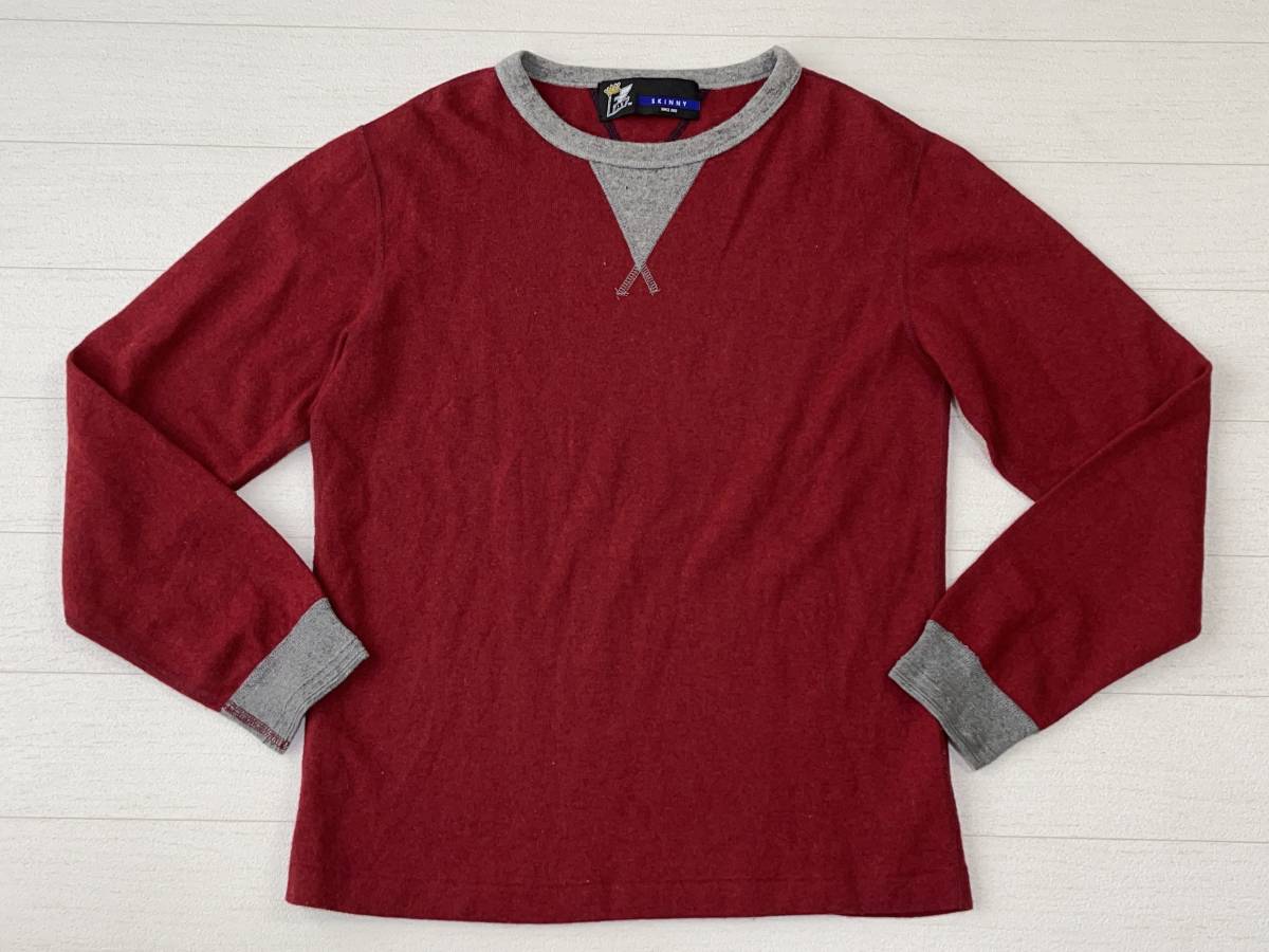 * бесплатная доставка * FATefei чай б/у одежда вязаный свитер шерсть . мужской SKINNY красный tops б/у быстрое решение 