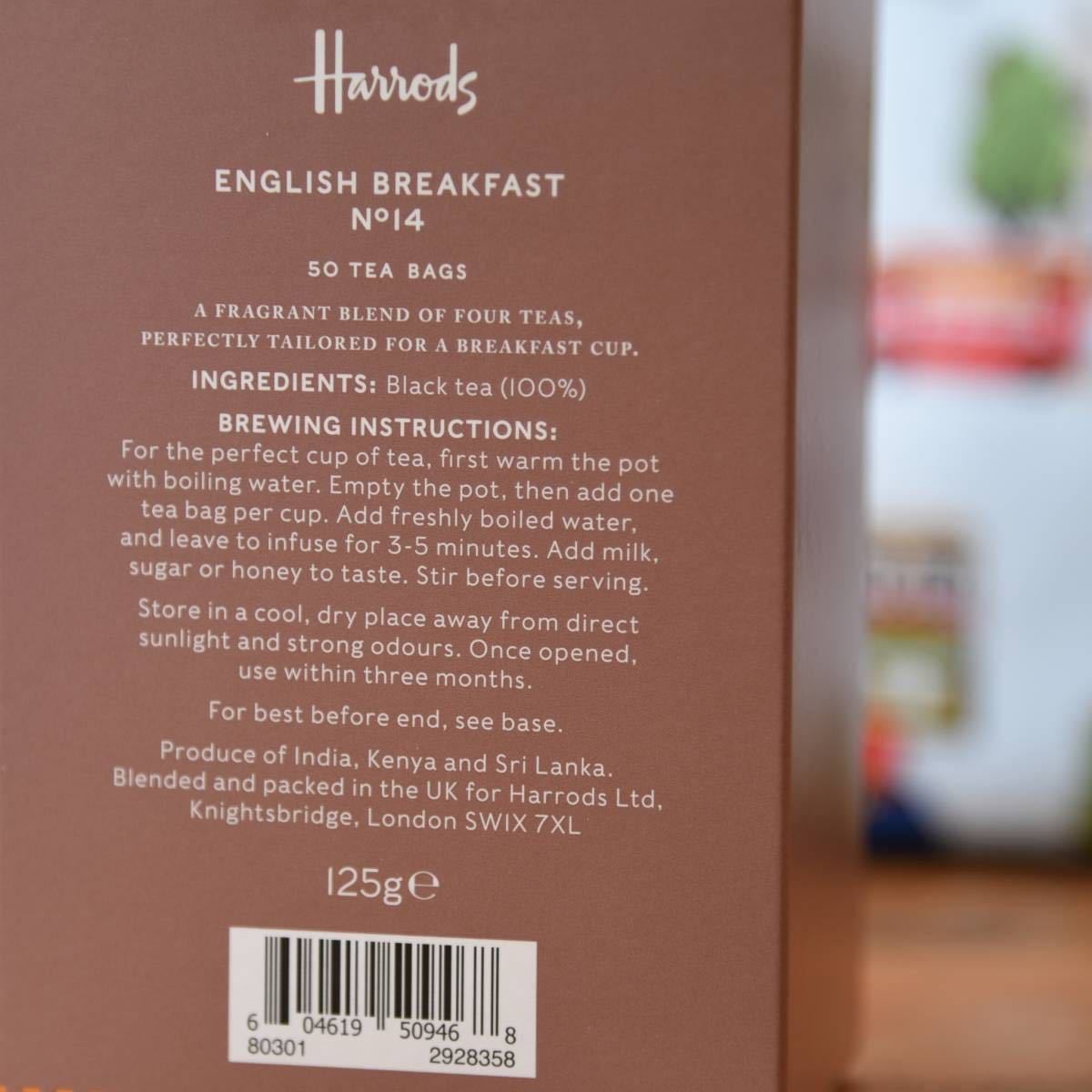 Harrods/ハロッズ 紅茶 No.14 English Breakfast ティーバッグ50包_画像5