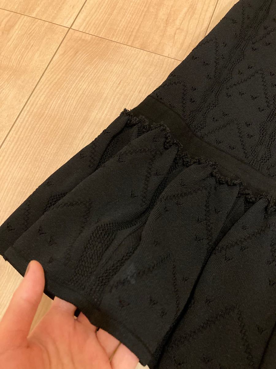 新しい季節 (367)CHANEL スカート 34 黒/青 CHANEL コットン シャネル