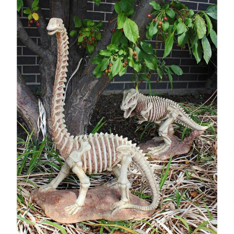 ジュラ紀 ブラキオサウルス恐竜の骨格像 彫刻 彫像/ ガ＾デニング